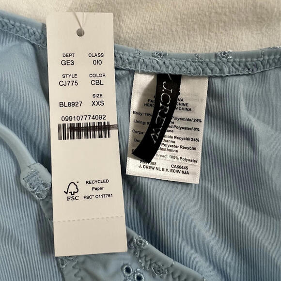 Light Blue Embroidered Bikini Bottom (bottom only) – Adjustable Sides - XXS - Picture 5 of 5